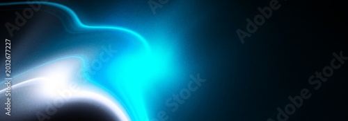 horizontal banner abstract background wave silk color light graphic design minimal glowing 
