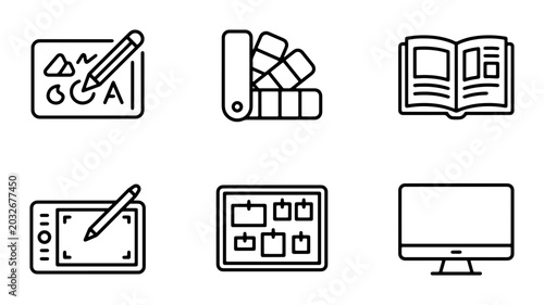 Bild auf Leinwand Graphic Design Icons Set, Creative Tools, Digital Art, Branding Elements, Visual
