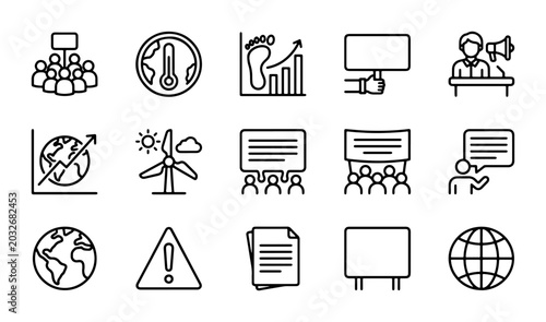Photography Climate Change Icons, Environmental Protest Symbols, Global Warming Graphics, Su