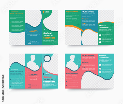 Medical healthcare trifold brochure layout