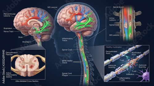 Unraveling multiple sclerosis a comprehensive view of neural pathways and inflammation