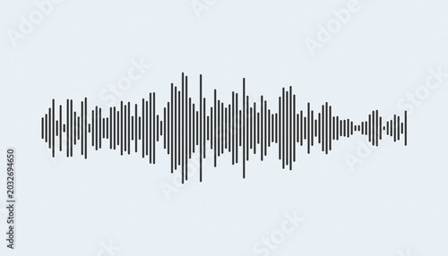 Illustration of a voice recording or broadcasting with sound waveform, voice message - close-up.