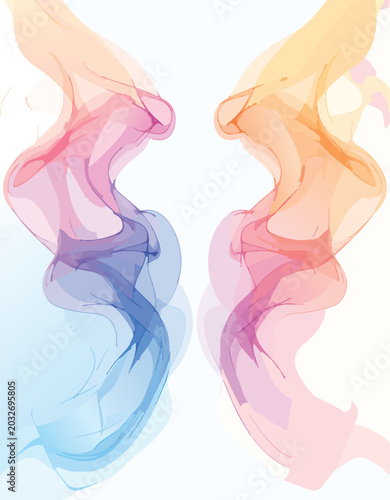 Colorful Symmetrical Vapor Trails Abstract Smoke Art
