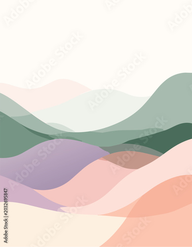 Elegant Pastel Waves Minimalist Background Design