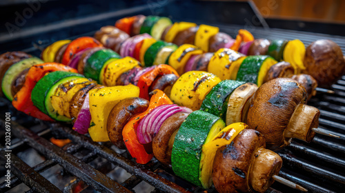 grilled vegetable skewers with zucchini and peppers