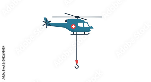 Foto Medical Helicopter with Rescue Hook.