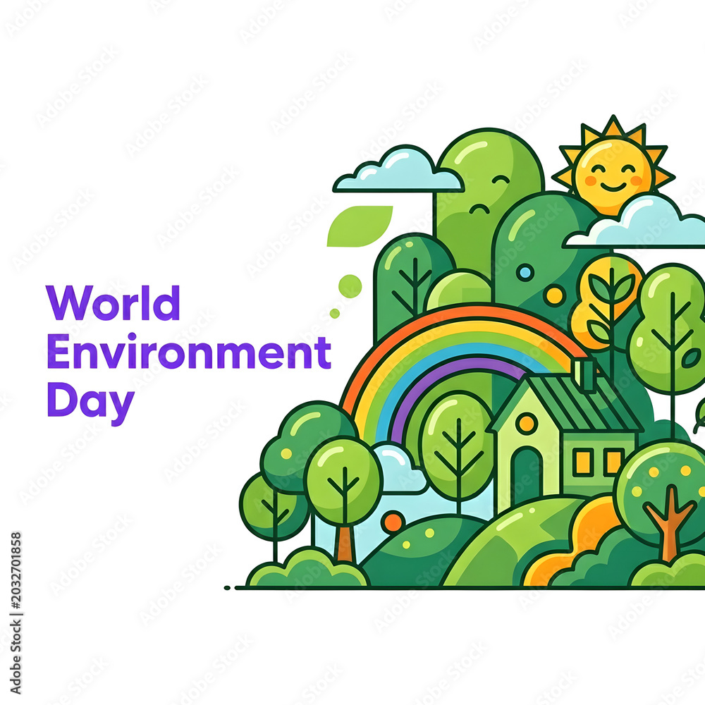 Fototapeta premium World environment day colorful pixel art landscape