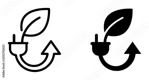Cuadro en lienzo Eco-friendly energy icons, renewable power symbols, green technology concepts, s