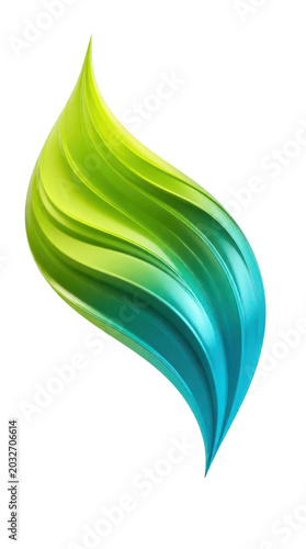 Vibrant floating organic leaf shape with flowing gradient curves, captured as a high resolution gigapixel image featuring abstract liquid silk textures isolated on a clean transparent background.
