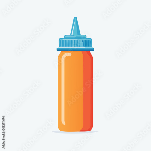 Orange Squeeze Bottle with Blue Cap