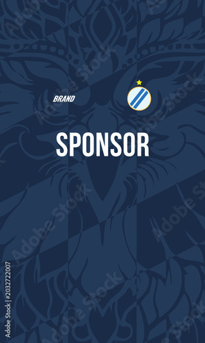 Sublimation design for sports jersey template featuring a bold stylized eagle with dark blue tones