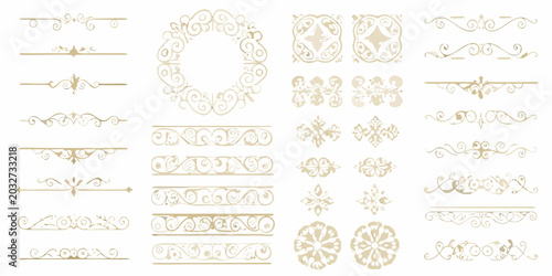 gold filigree frames and dividers collection of ornate vintage style vector ornaments