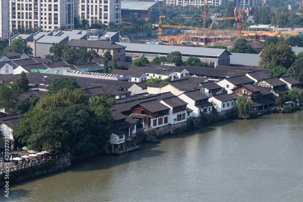 Fototapeta premium Qiaoxi Historic District Waterfront in Hangzhou