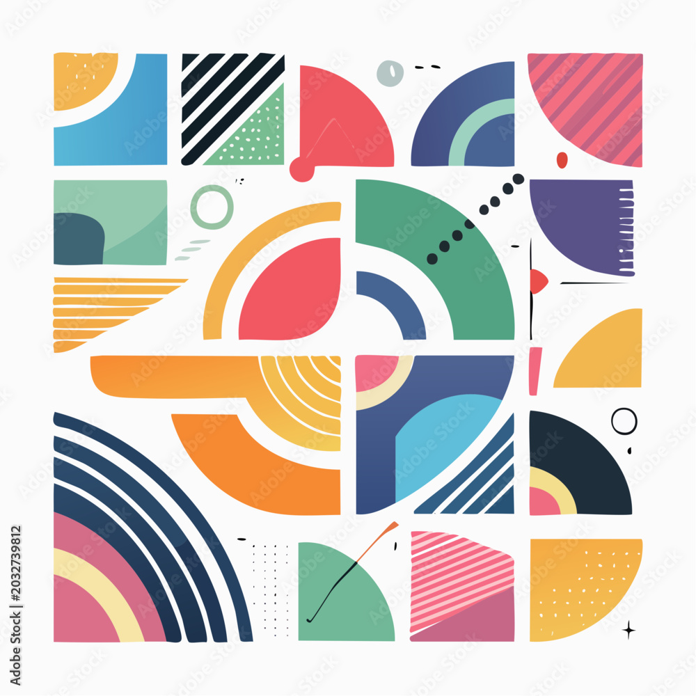 Obraz premium Abstract Geometric Shapes Composition