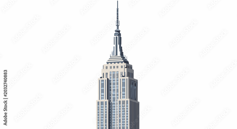 Fototapeta premium A pixelated illustration of a famous skyscraper against a white background