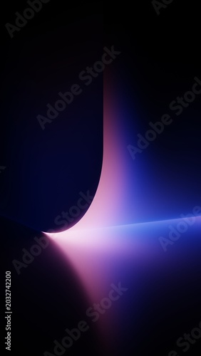 Gradient geometric background with neon corner flare and pink beam