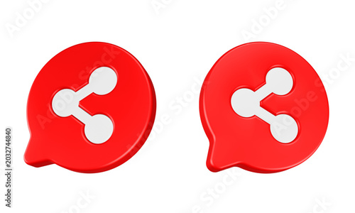 share icon 3d render circle bubble