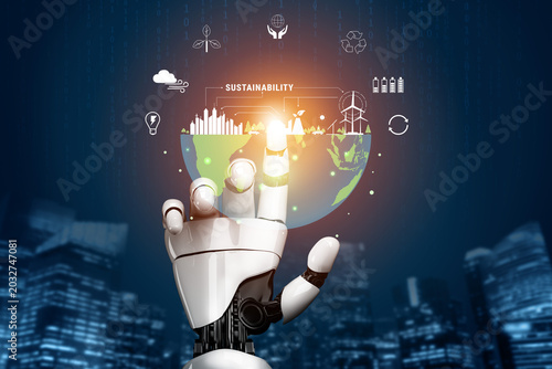 Konstfotografi The concept of using AI for sustainability and green energy management