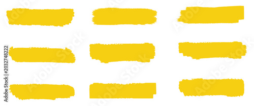 Photos Vibrant Yellow Paint Brush Set