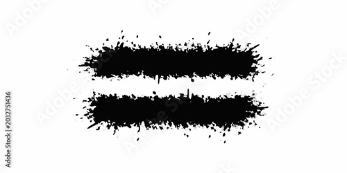 Cuadro en lienzo abstract black ink blots with explosive splatters on a white background