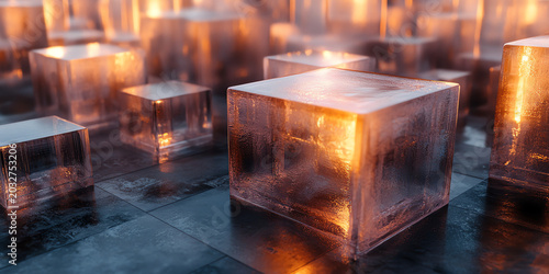 Ice Cube Field Warm Glow