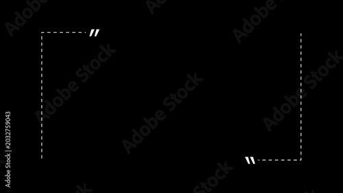minimalist quote box animation with moving dots border and bouncing quotation marks.