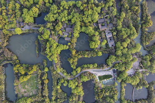 Konstfotografi Xixi Wetland Park Aerial View in Hangzhou