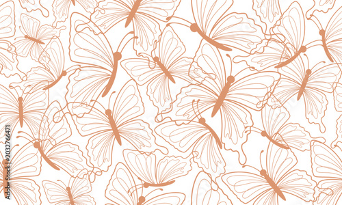 Butterflies seamless pattern. Butterfly vector illustration for fashion, textile, fabric, decoration.