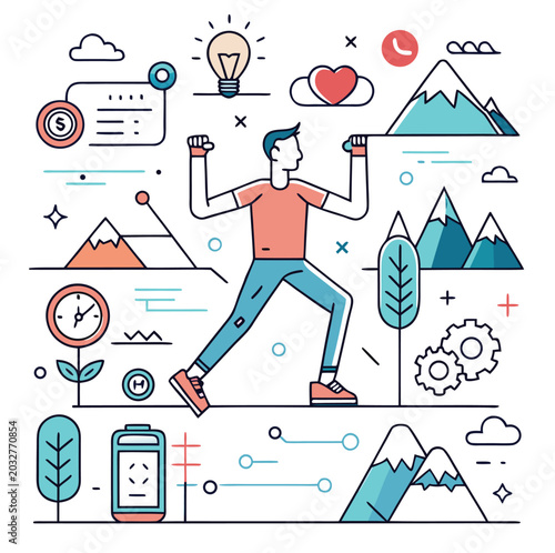 Bodyweight Exercise Infographic with Fitness Icons on white background 