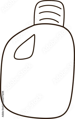 Cute Minimalist Plastic Gallon Detergent Bottle Black Line Art Icon