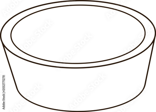 Cute Minimalist Water Basin Plastic Tub Black Line Art Icon Graphic