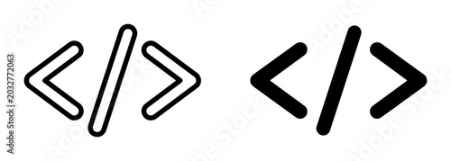 Photos Coding Symbols Vector Icons, Programming Brackets Set, Web Development Syntax El