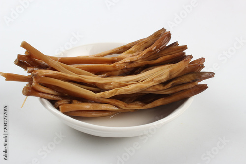 Dried Daylily Buds in White Bowl