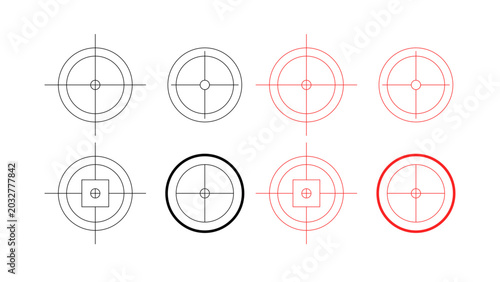 Bild auf Leinwand Circular target with crosshairs vector illustration variations on white backgrou