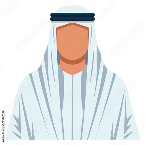 Obraz na płótnie Arab Muslim hat featuring traditional Arabic shemagh khaliji or keffiyeh style