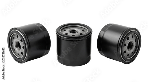 Fotografía Black automotive spin on spin-off engine oil filter car part template