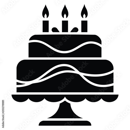 Fotografie Birthday cake featuring drippy chocolate and candles