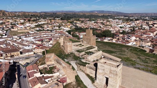 Vista aérea del antiguo Alcazaba árabe del municipio de Guadix, Andalucía