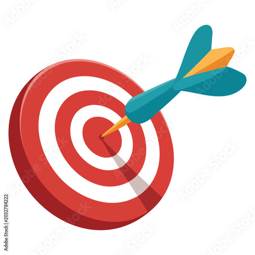 Bullseye with dart and targetboard emoji vector illustration isolated on white background. Perfect for goal, success and target themed graphics.