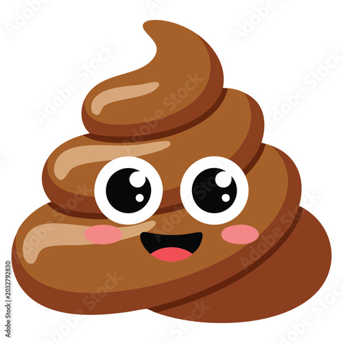 Canvas Print Cute poop cartoon illustration in vector style isolated background, suitable for humorous themes, social media graphics and fun visual projects
