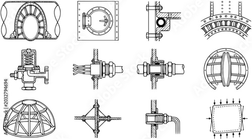 Photos Mechanical Engineering and Structural Design Technical Drawings Collection