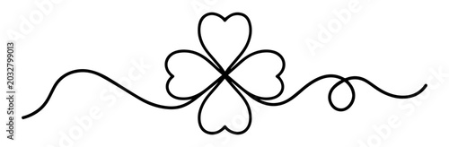 Photos Four heart clover continuous line divider for lucky design