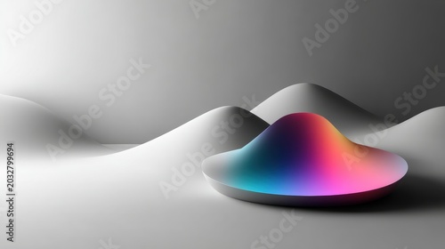 A 3D rendering of a colorful, abstract sphere.