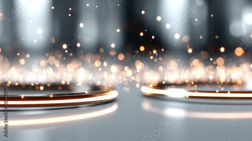 A futuristic display of lights and bokeh.