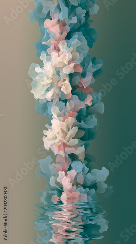 Zen style pastel smoke flow abstract banner design