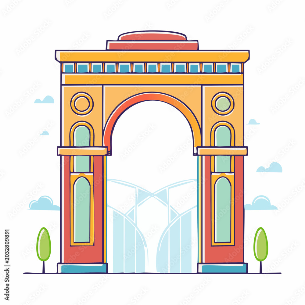 Fototapeta premium Stylized Archway Illustration