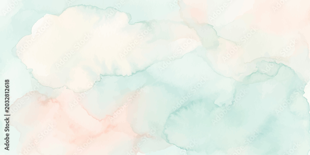 Fototapeta premium Abstract watercolor blue sky background with colorful smoke, soft clouds, cloudscape, and airy nature atmosphere