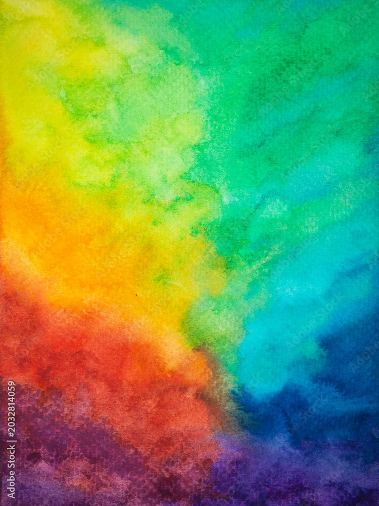 Fototapeta premium abstract colorful green forest magic wild rainbow wood art watercolor painting illustration design blend color template healing energy therapy chakra paper texture wallpaper artwork background pattern