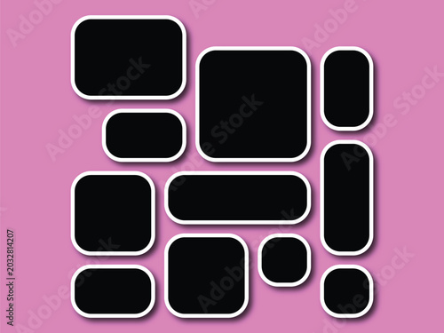 Creative vector Template Collage consisting of  frames for a photo of a square and rectangular shape.