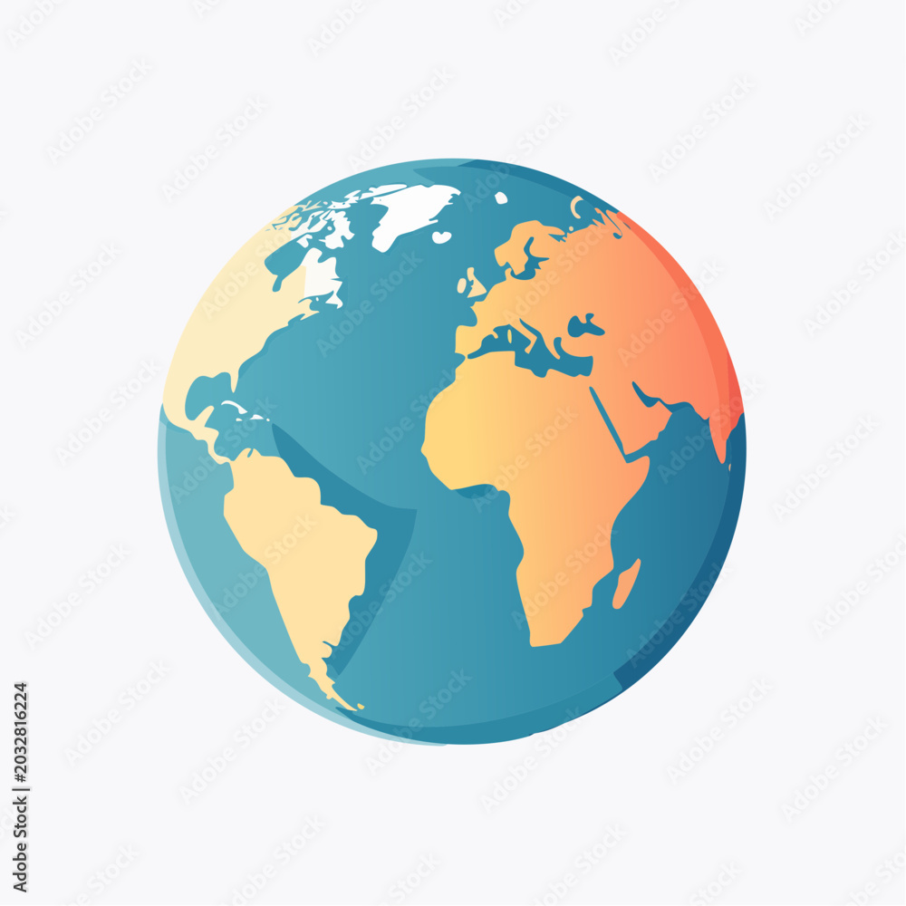 Obraz premium Stylized Illustration of Planet Earth
